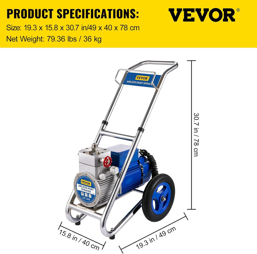 1500W Airless Paint Sprayer with 50FT Hose Y765257