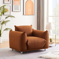 Rust Red Cotton Linen Accent Chair Z37463