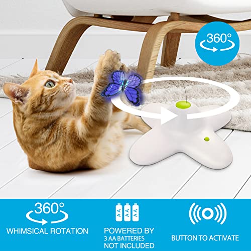 2 in 1 Cat Wand Toy with Butterfly Spinner, USB Rechargeable C767