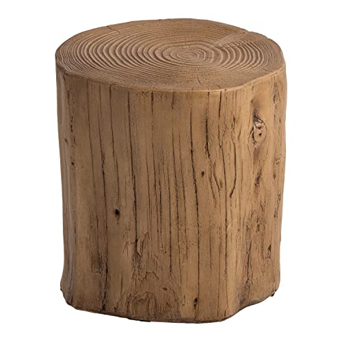 Light Grey Wood-Look Stump Side Table Y3889