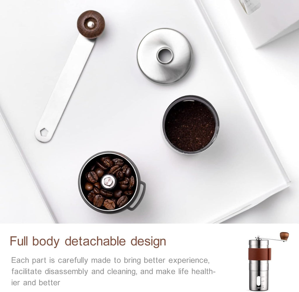 Portable Mini Stainless Steel Manual Coffee Grinder with Adjustable Settings K573