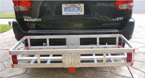Aluminum Cargo Carrier with High Side Rails, 500-lb Load Capacity, Grey, 49" x 22.5" S4919