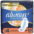 Ultra Thin Overnight Pads with Wings, Size 4, 36 Count B952139