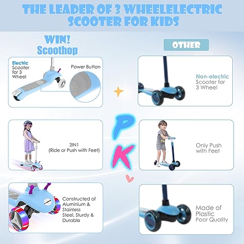 3 Wheel Electric Scooter with Flashing LED Wheels P910083