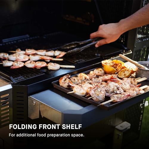 Black Digital Charcoal Grill, Griddle and Smoker with 800 Cooking Square Inches D374