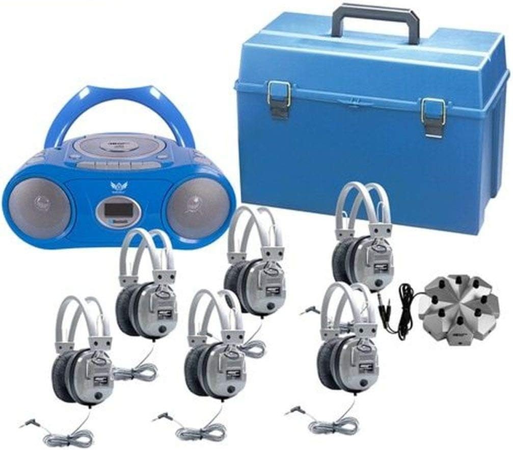 6 Person Listening Center with Bluetooth Boombox and Over-Ear Headphones K830382