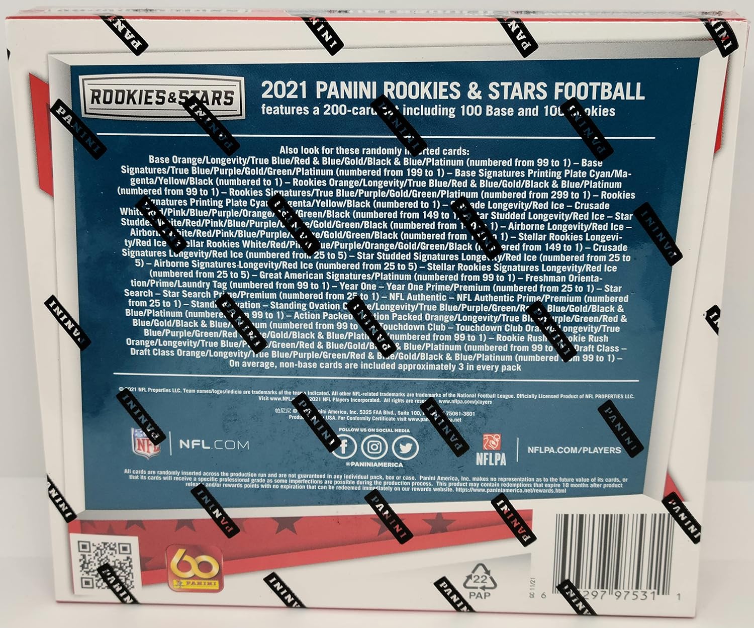 2021 Panini Rookies & Stars Football Trading Cards Mega Box Z3086