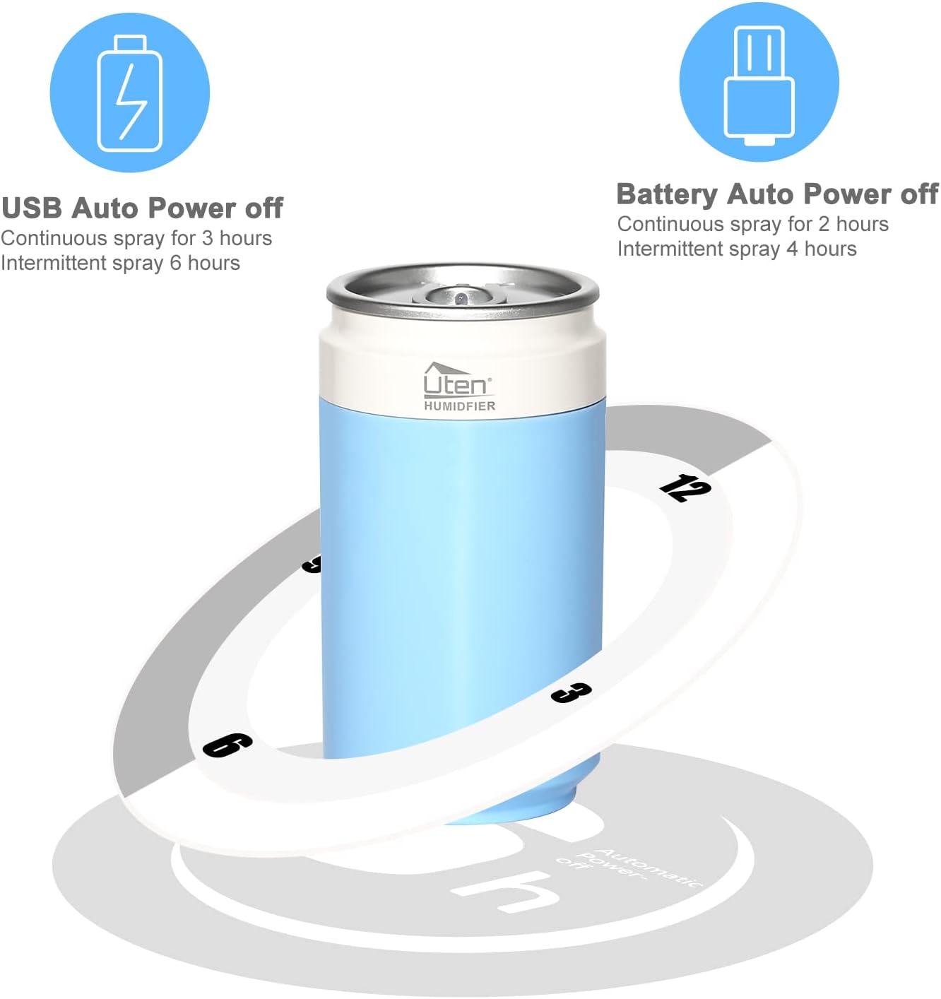 USB Powered Portable Humidifier with 2 Mist Modes O7289