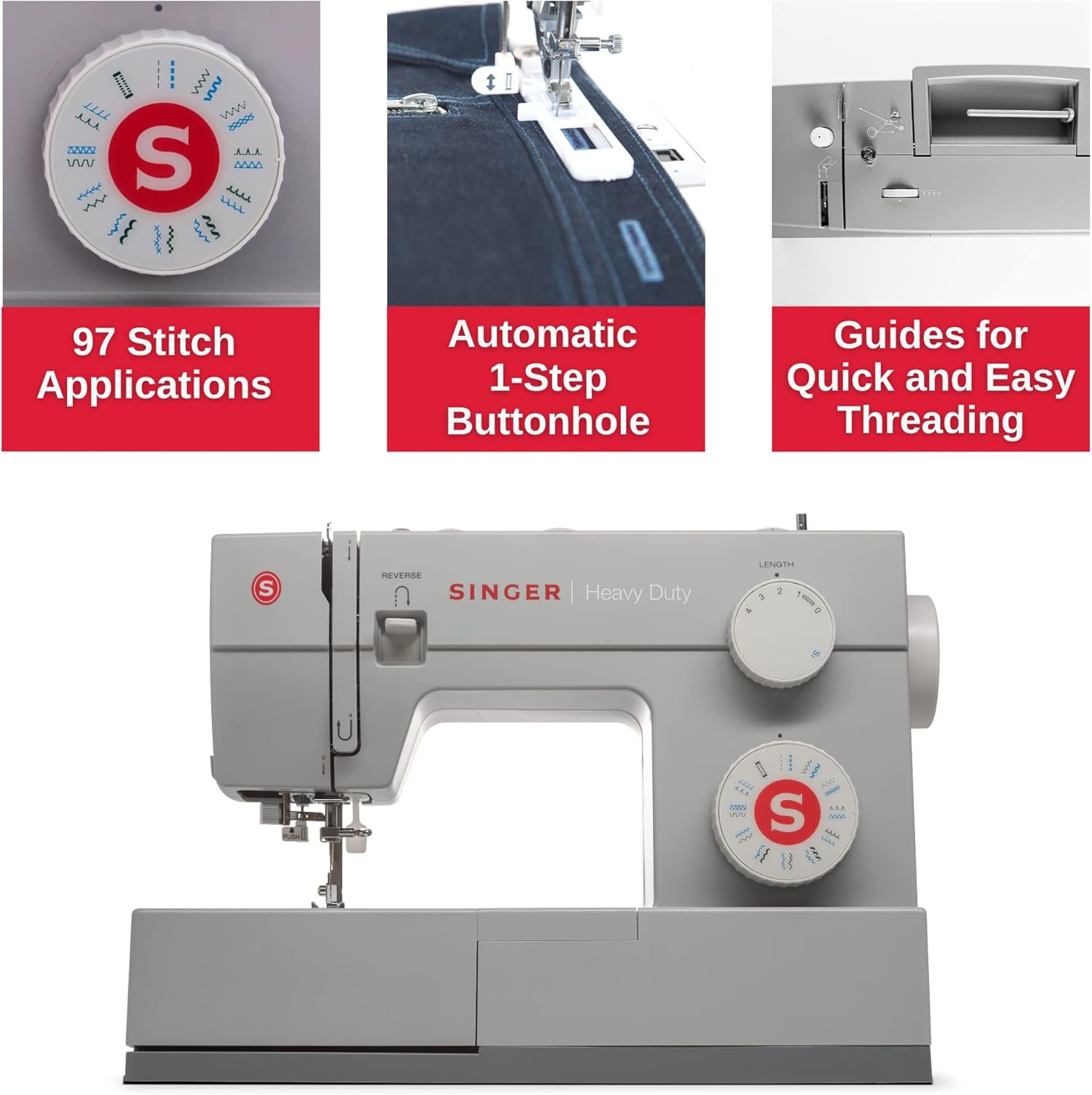 Heavy Duty Sewing Machine, Presser Foot Kit, Steam Iron M7193