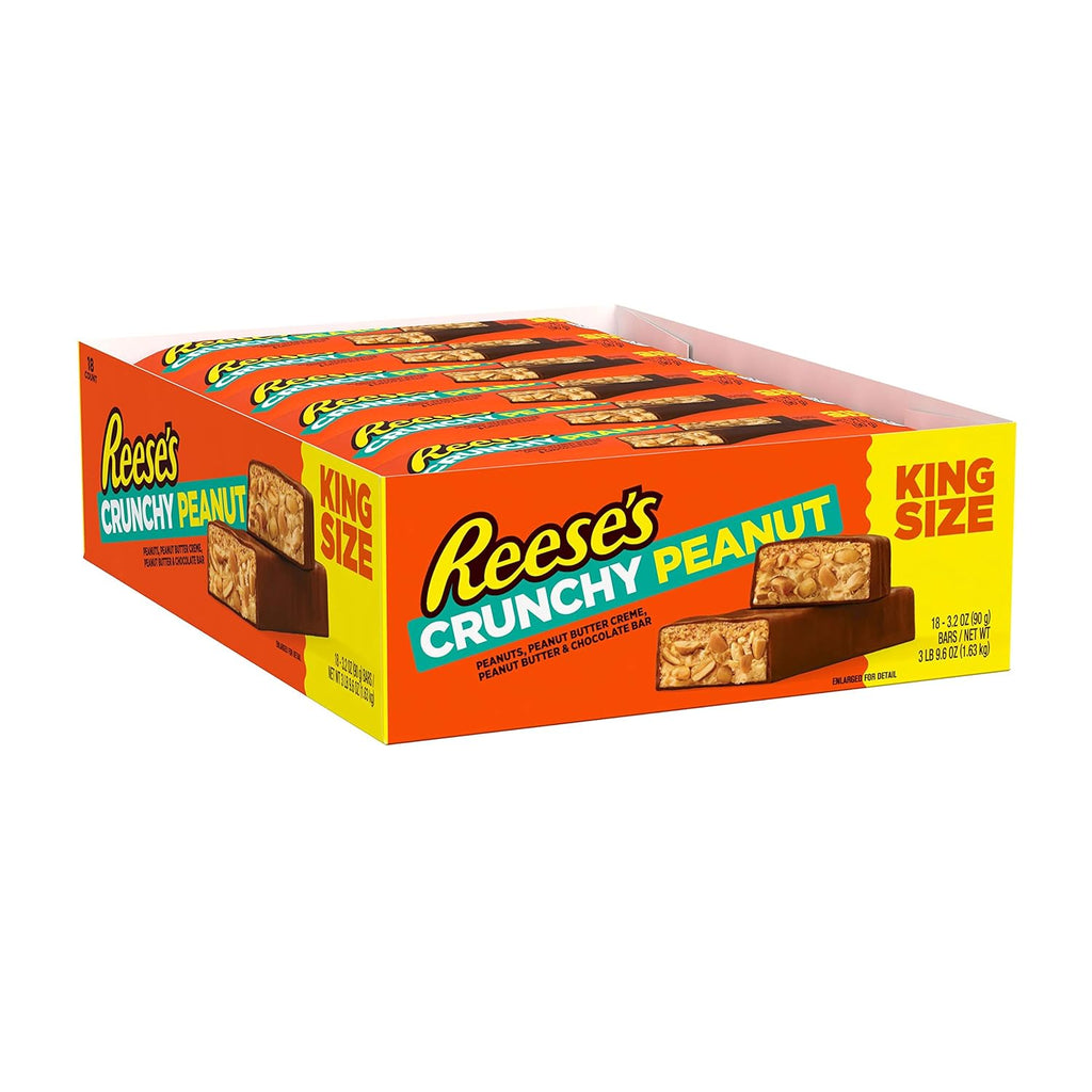 Crunchy Peanut Peanut Butter and Peanuts King Size Candy Bars, 3.2 oz (18 Count) F80259