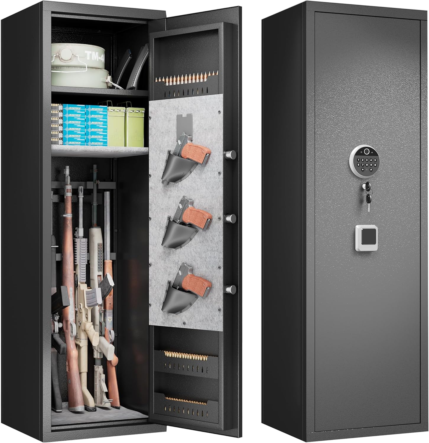 Biometric Fingerprint Fireproof Gun Safe with Ammunition Storage Rack and Led Light B331665