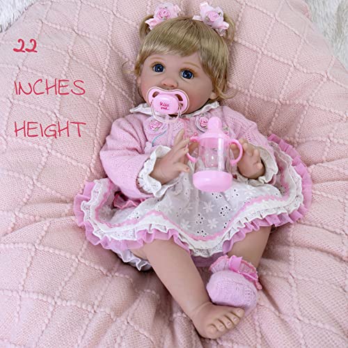 22 inch Reborn Baby Doll with Feeding Toy Accessories R32710