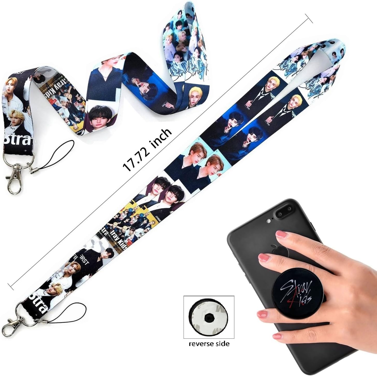 Black Gift Set with Album Photocards, Sticker, Drawstring Bag, Lanyard, Cards Holder, Keychain, Necklace, Phone Holder Q601838
