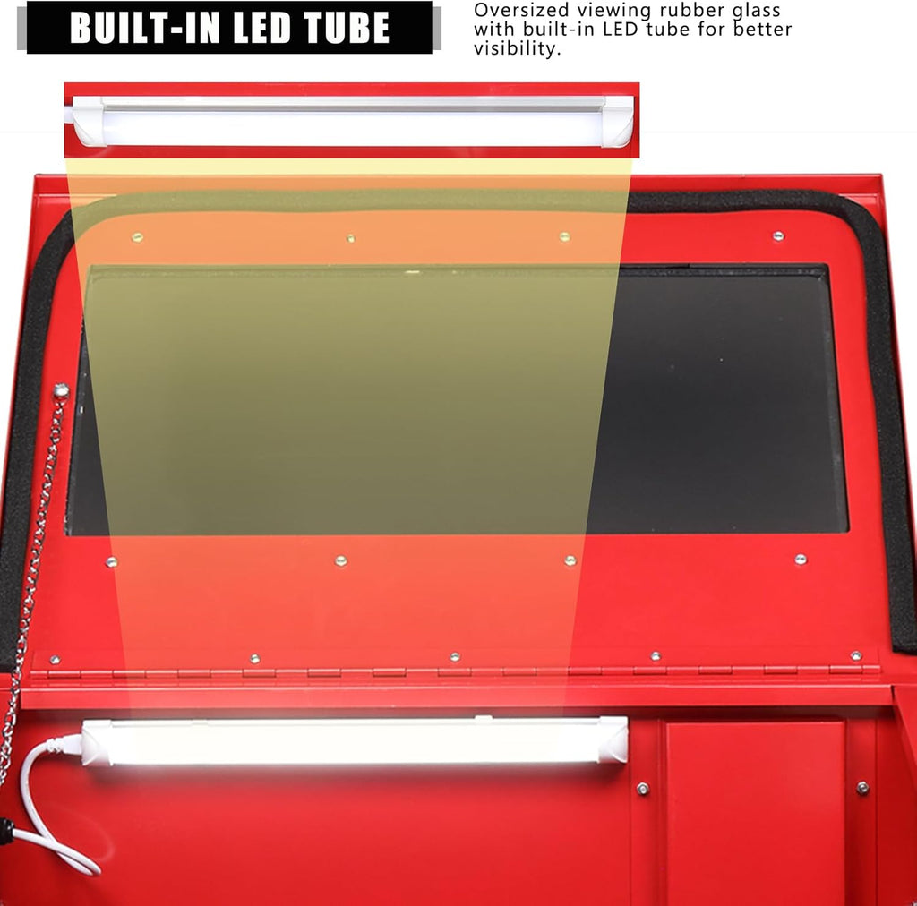 25 Gallon Bench Top Air Sandblasting Cabinet with Spray Gun H37345