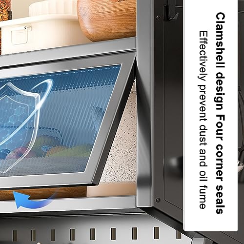 Gris L-80CM/31.5IN Kitchen Storage Cabinet with Drawers and Flip Door Cabinet F89255