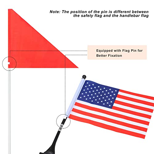 6 Foot Heavy Duty Fiberglass Bike Flag Pole with Tear-Resistant Polyester Flag G1719