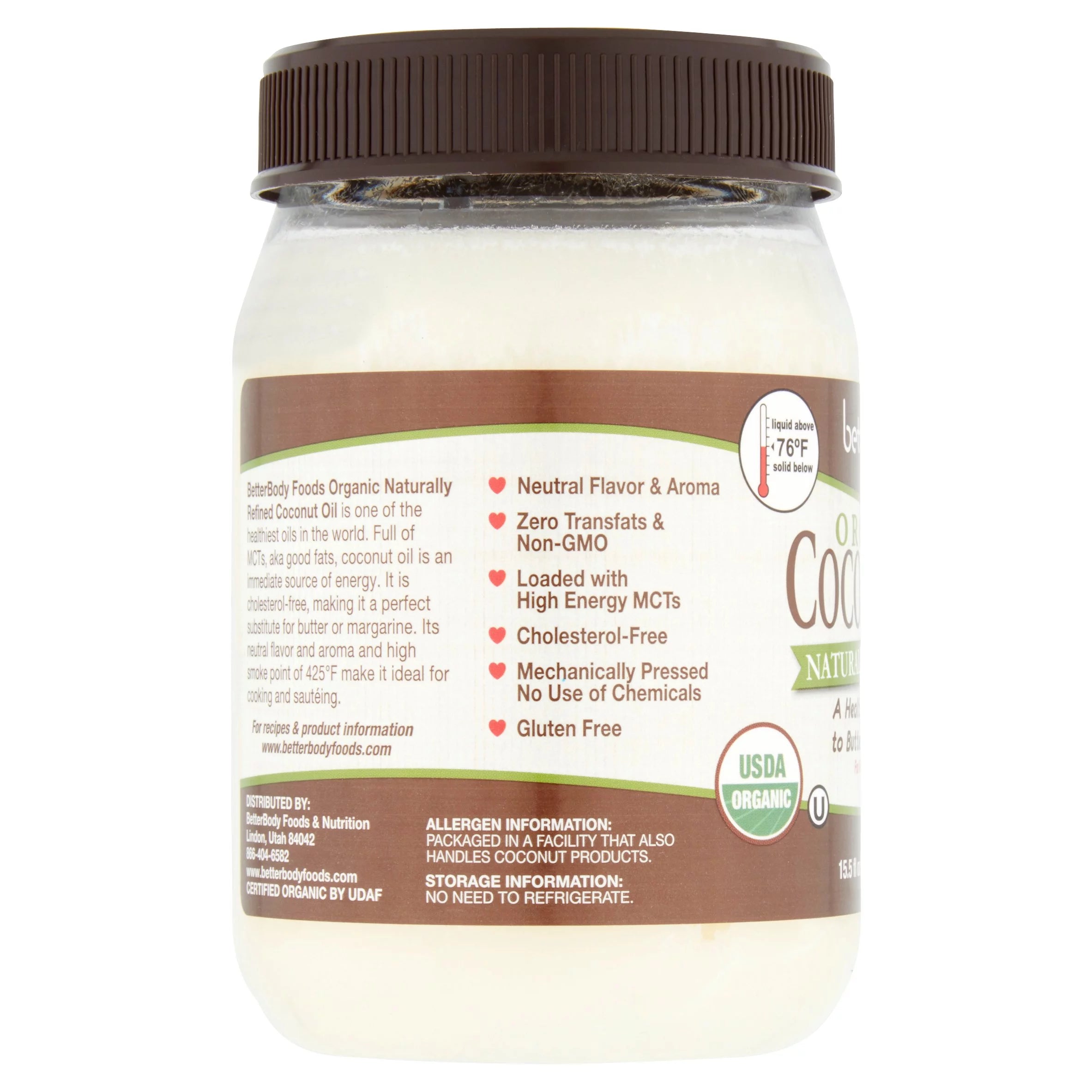 Organic Naturally Refined Coconut Oil, 15.5 fl oz, 6 pack Y16701