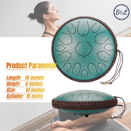 15 Notes 14 Inches Steel Tongue Drum A44023