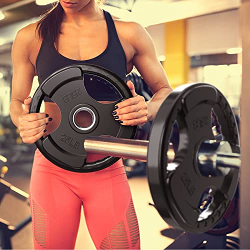 2.5-45 LB Olympic Rubber Grip Weight Plates T2989