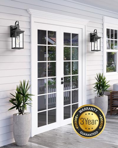 2 Pack Matte Black Outdoor Wall Lights M845