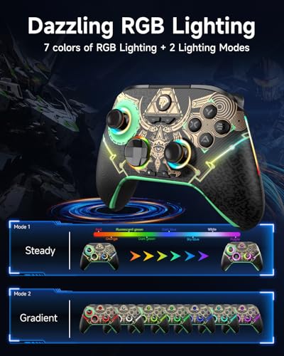 Wireless Bluetooth Controller with Hall Joysticks and RGB Lighting M80846