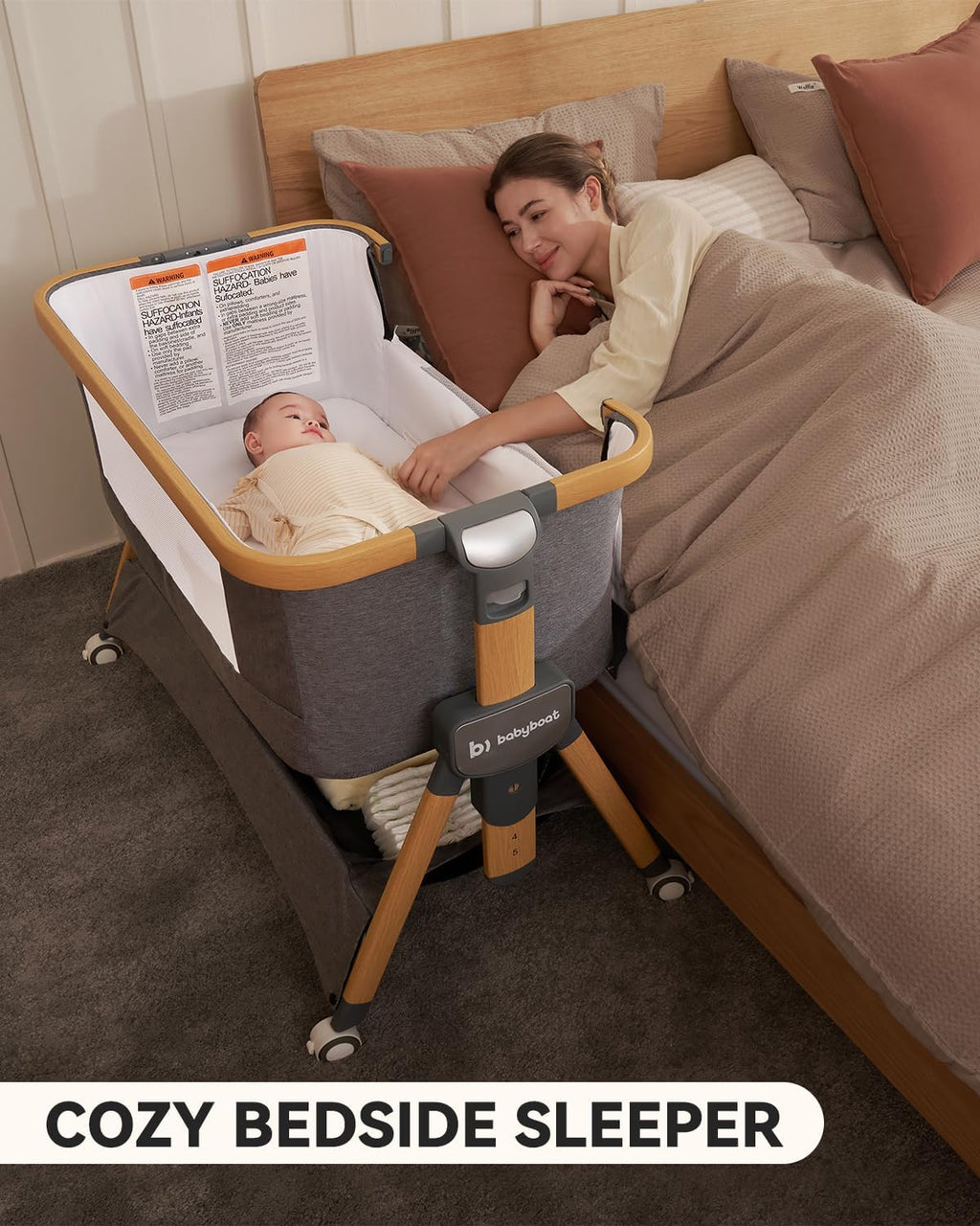 Portable Bedside Bassinet with Skin-Friendly Mattress Q561
