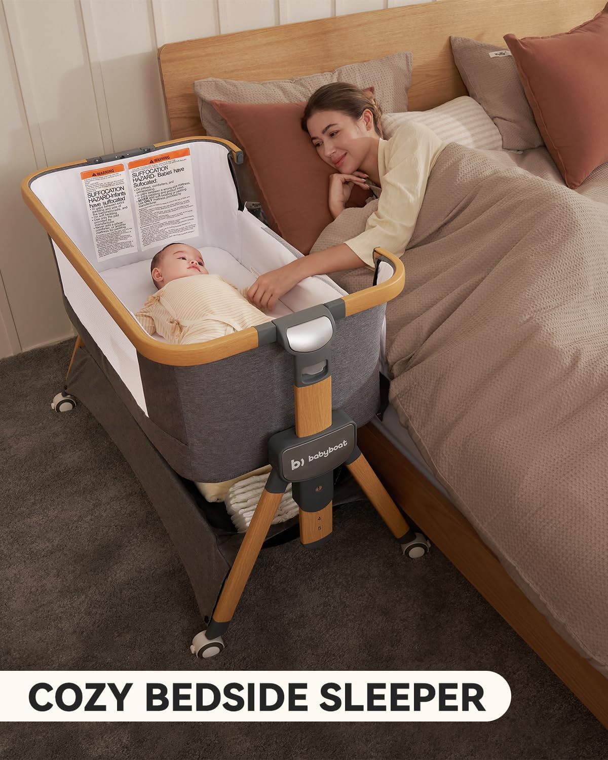 Portable Bedside Bassinet with Skin-Friendly Mattress Q561
