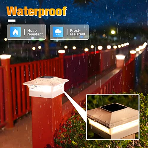 4-Pack Solar Post Cap Lights for 4x4 Vinyl Fence Deck N716