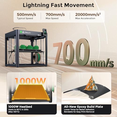3D Printer, 4-Color CFS System, 500mm/s Speed, All-Metal Frame, 260x260x300mm Build Volume K1144