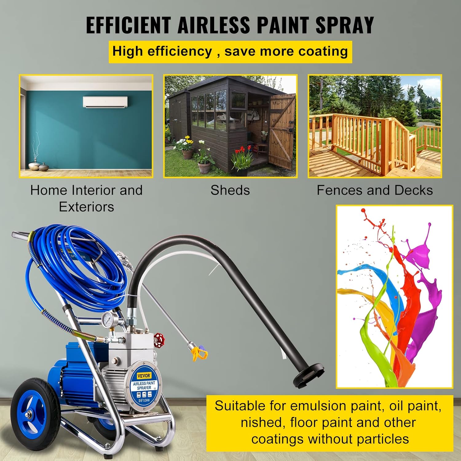 1500W Airless Paint Sprayer with 50FT Hose Y765257