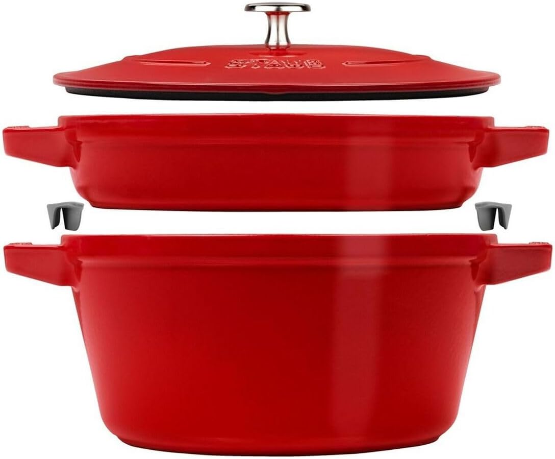 2 Pieces Round Cast Iron Cooking Pot Set H55395