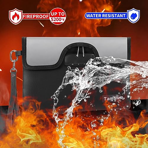 Blue Fireproof Document Bag with Lock H814730