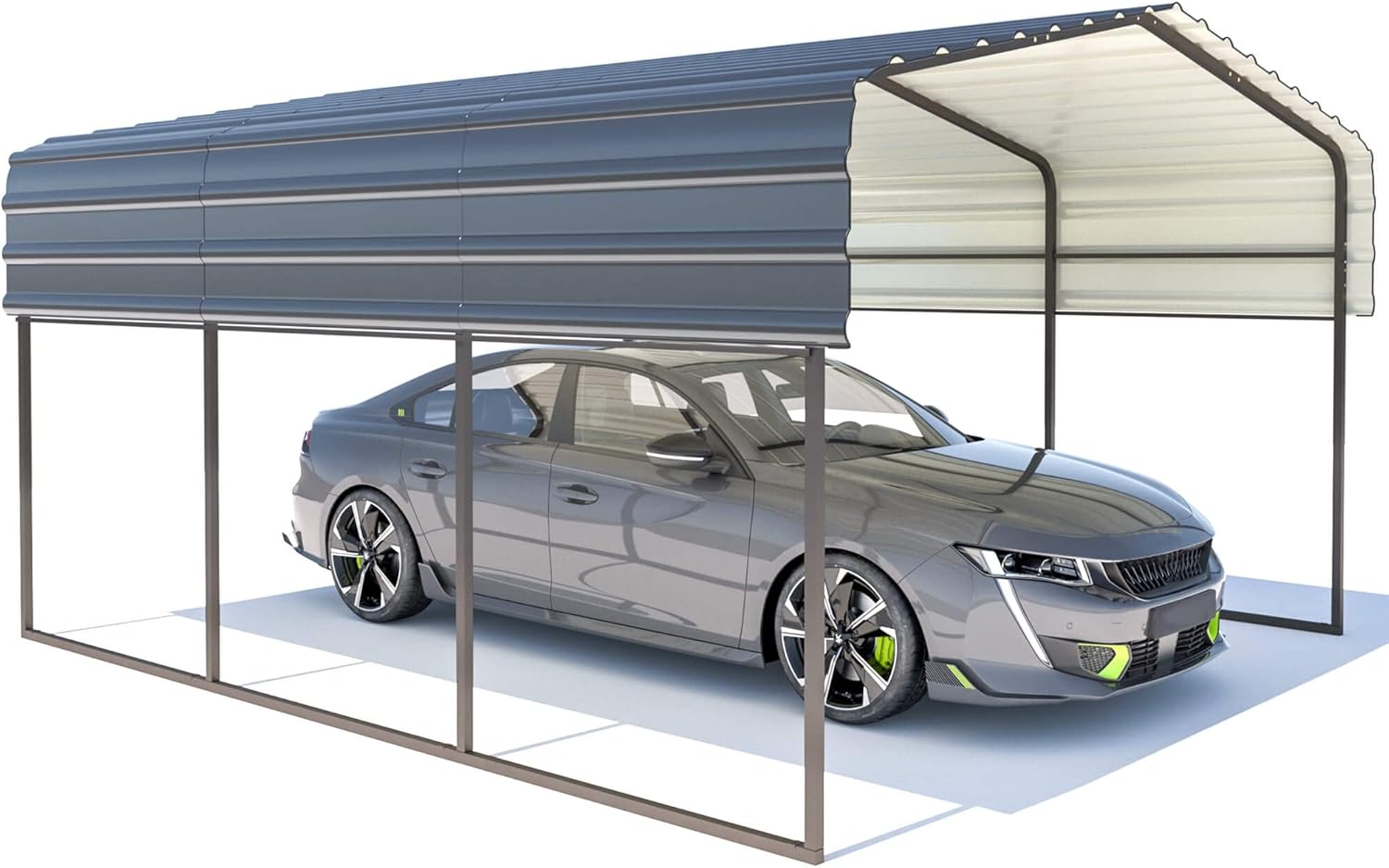 12 x 20 ft Carport with Galvanized Steel Roof R566369