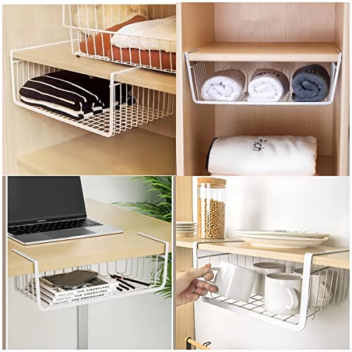 Black 2 Piece Under Shelf Hanging Storage Basket Q366929