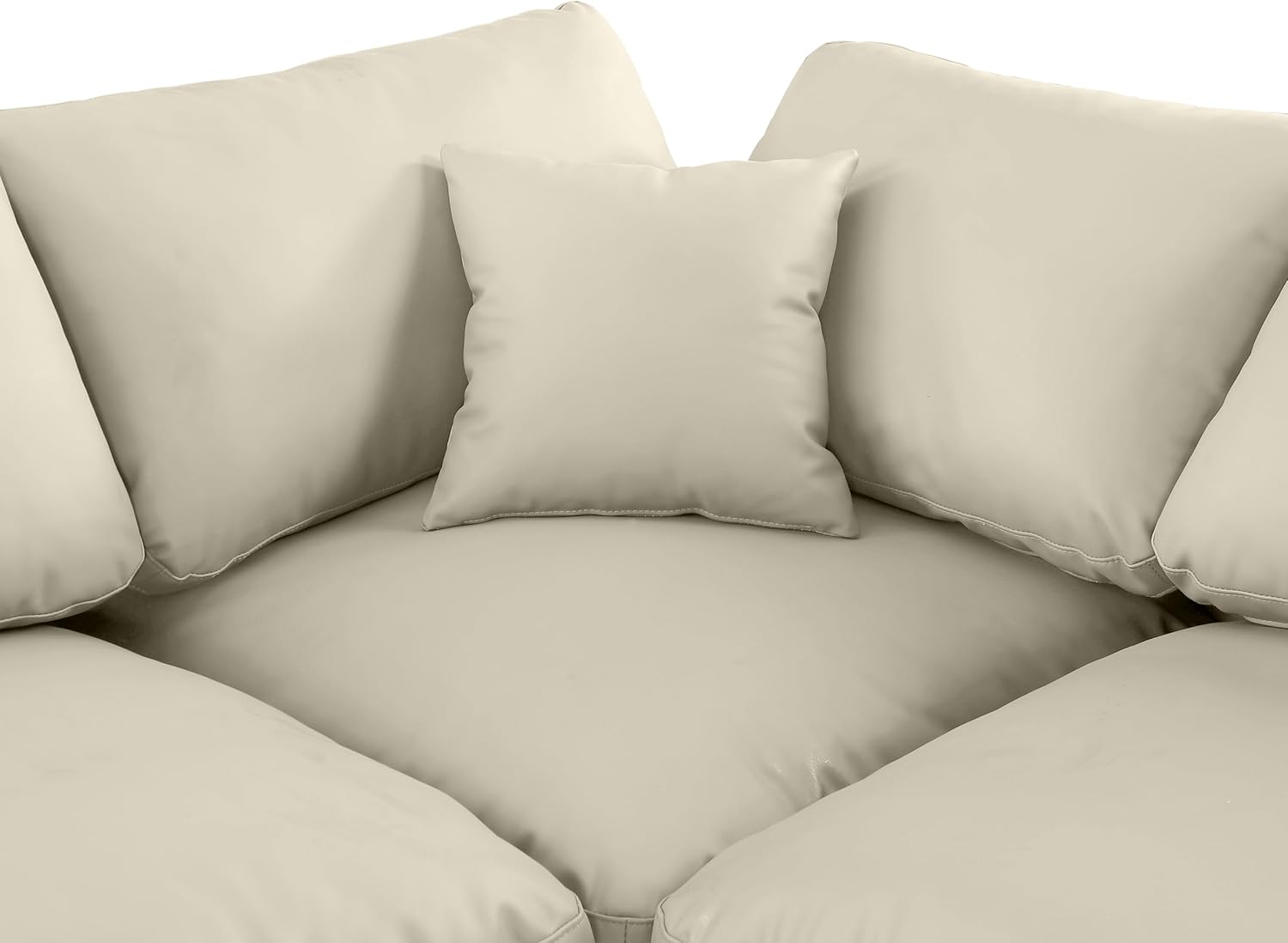 Cream Vegan Leather Modular Sectional T566457