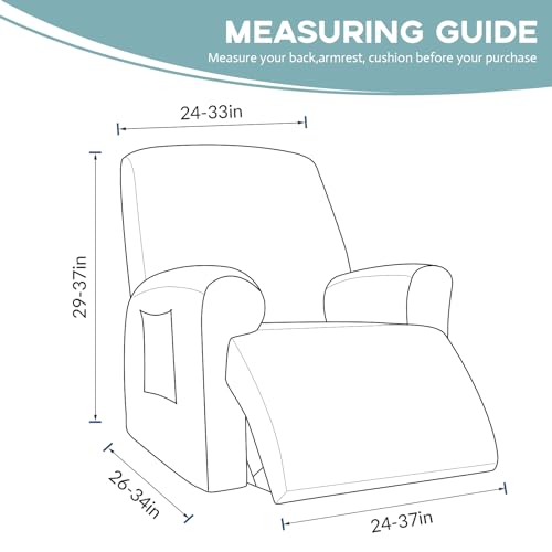 Light Grey Recliner Chair Cover Furniture Protector Q60089