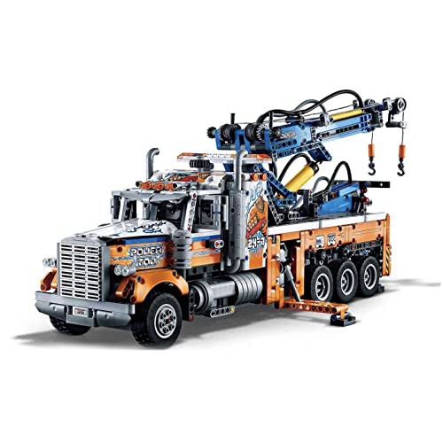 Heavy-Duty Tow Truck with Crane Building Set D81562