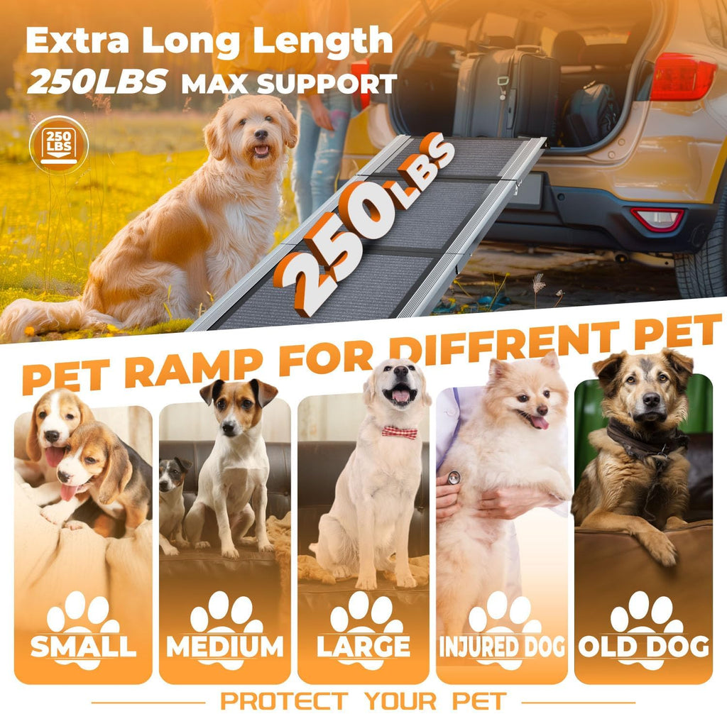 71" Foldable Non-Slip Dog Car Ramp K9384