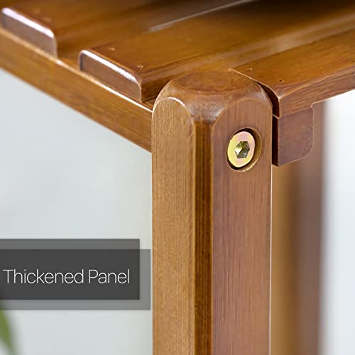 Brown Bamboo 4 Shelves Plant Stand X863805