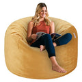 Black 4Ft Memory Foam Bean Bag Chair with Microfiber Cover P4831