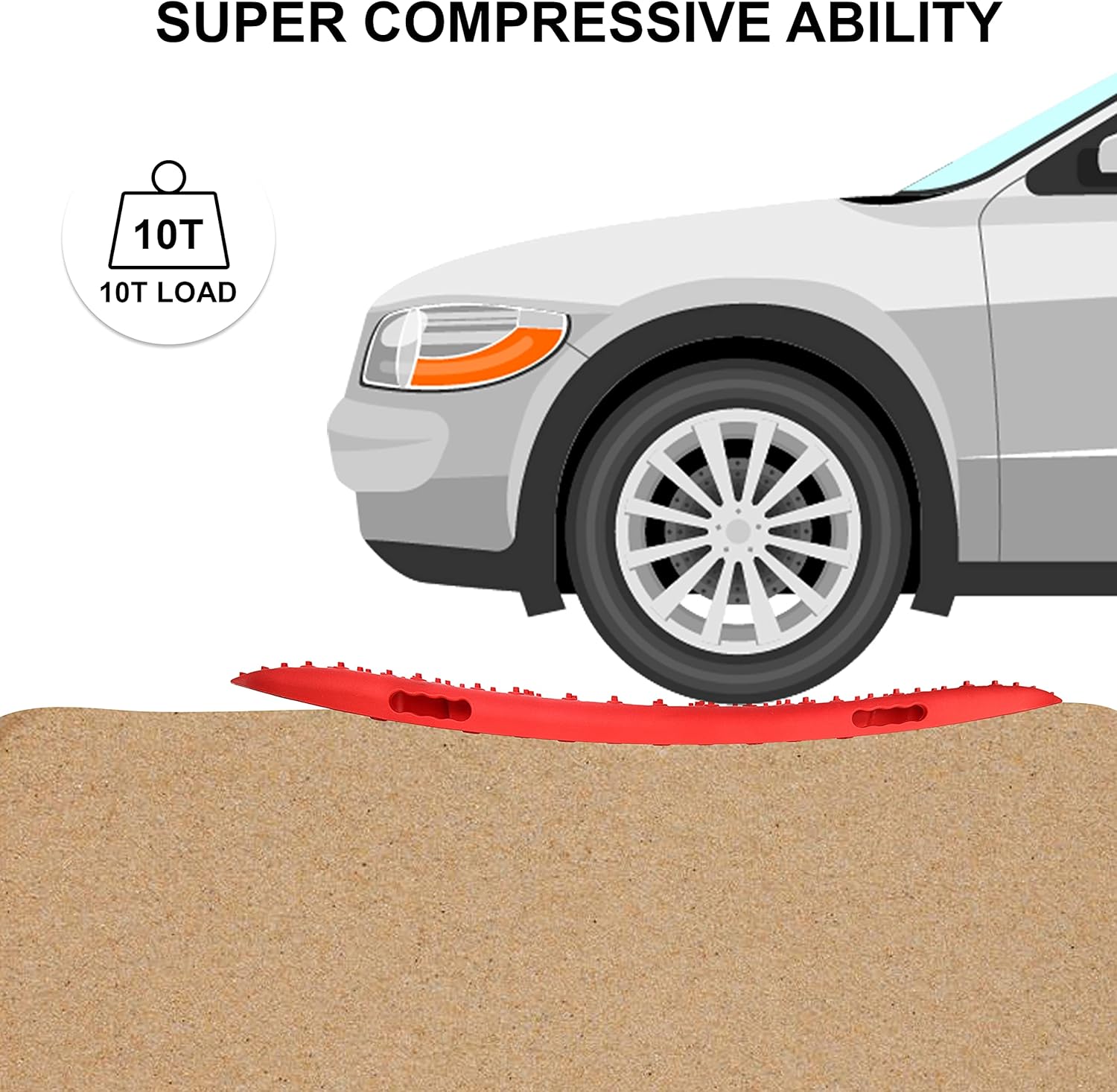 Red Tire Traction Mats 2 Piece T360828