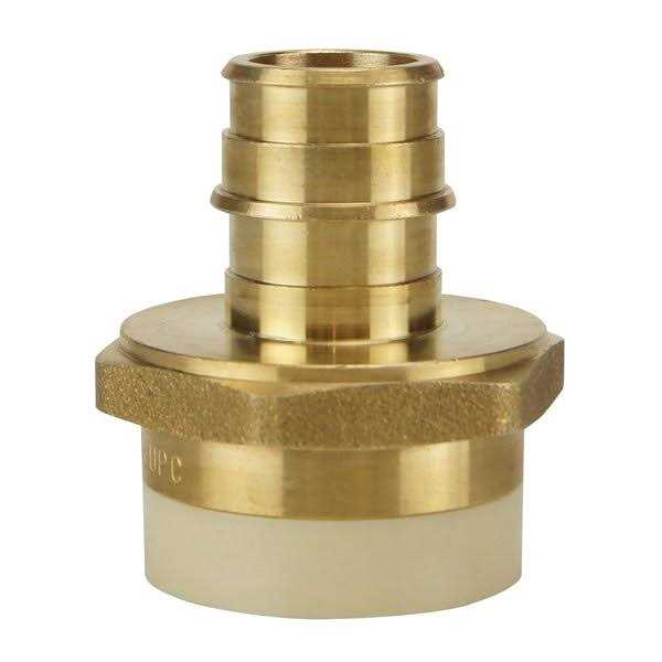 3/4 in. Brass PEX-A Barb x 3/4 in. Schedule 40 PVC Straight Adapter A1448