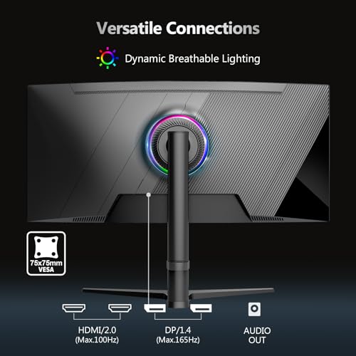 34" Ultrawide 2K Curved Gaming Monitor with 165Hz Refresh Rate, 21:9 Aspect Ratio, 3440x1440 Resolution, VA Panel C817