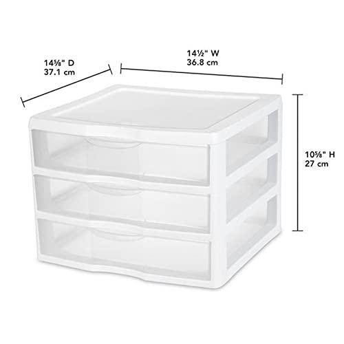 3-Pack White 3 Drawer Plastic Desktop Organizer F7851
