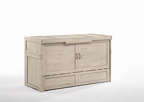 Rural Grey Twin XL Murphy Cabinet Bed with 6" Gel Memory Foam Mattress G10150