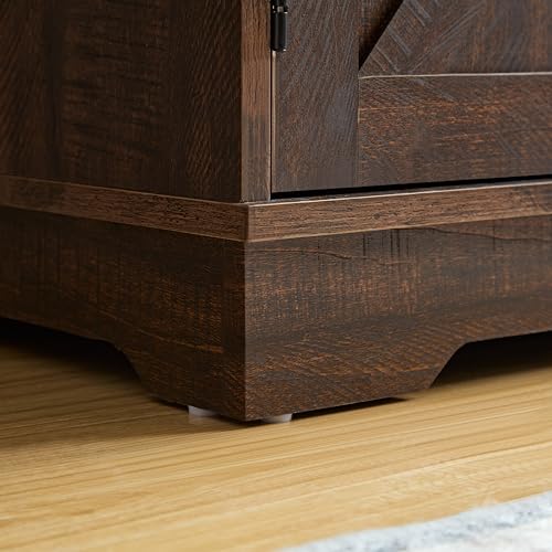 Gray Wash Farmhouse Coffee Bar Cabinet with Wine Rack and Drawer Q30688