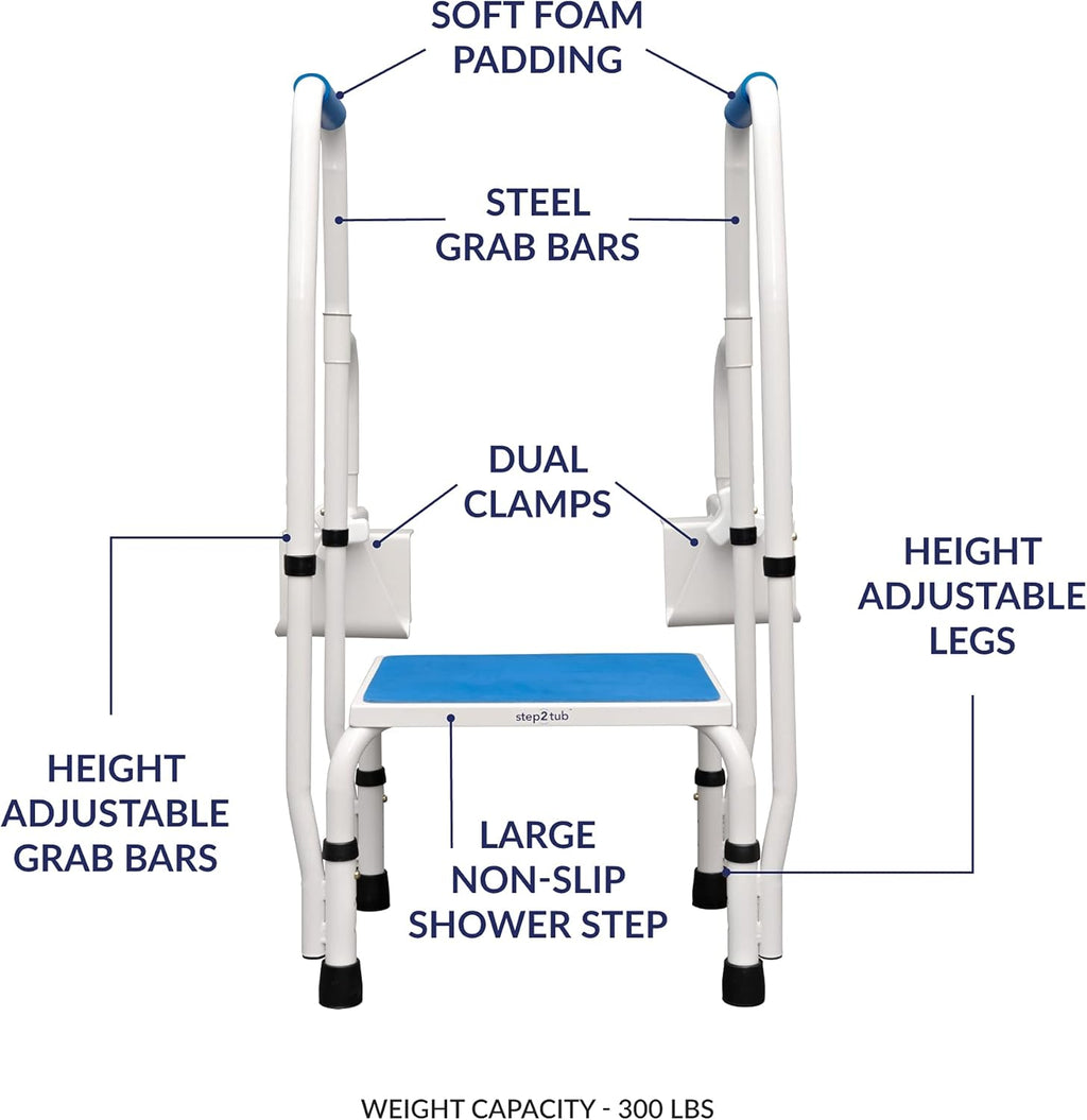 Adjustable Height Stainless Steel Step Stool with Handle J224