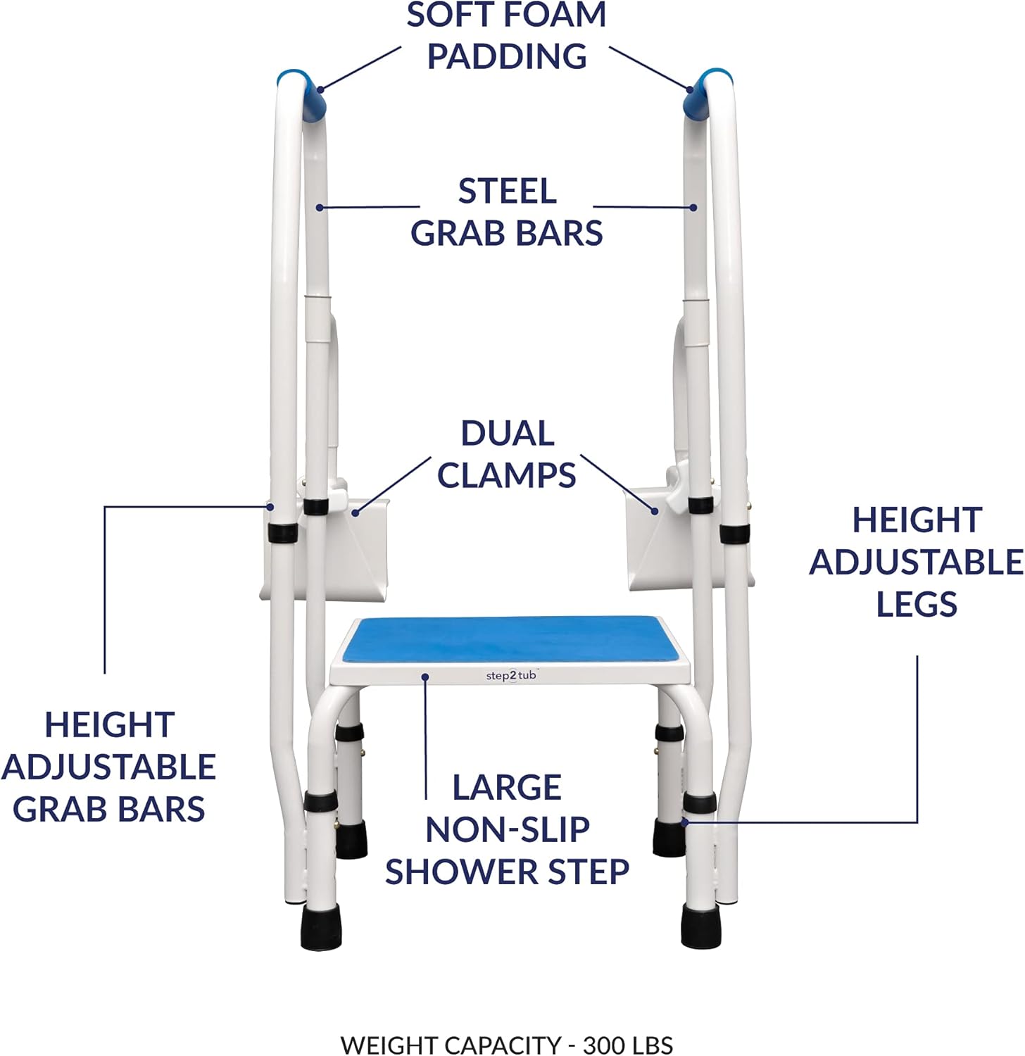 Adjustable Height Stainless Steel Step Stool with Handle J224