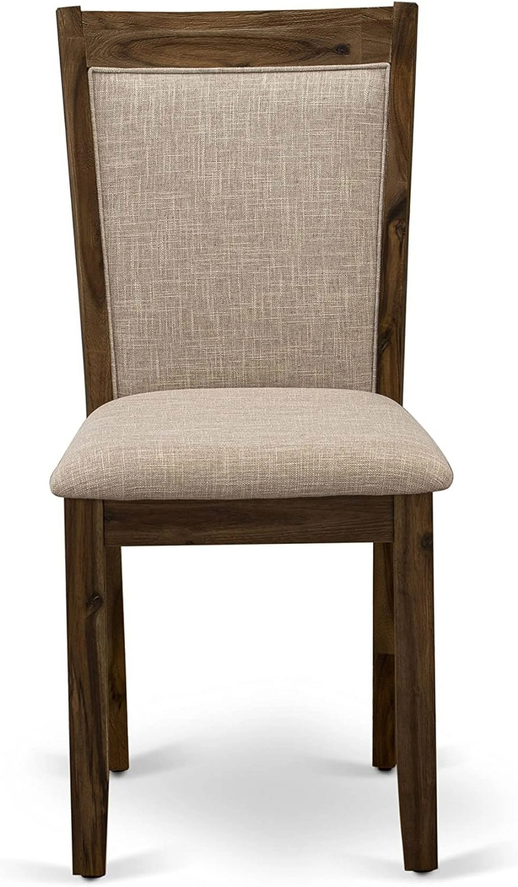 3 Piece Dinette Set with Round Table with Dropleaf and 2 Light Tan Linen Fabric Parsons Dining Chairs P438