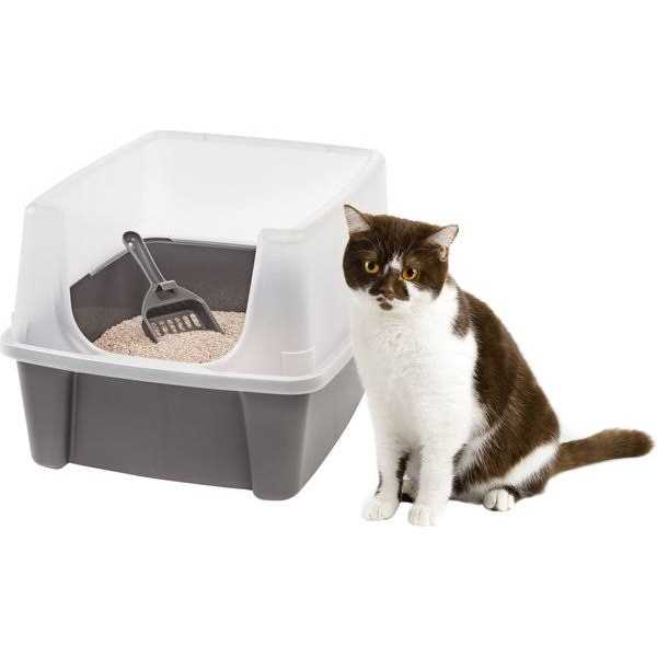 Open Top Cat Litter Box with Shield and Scoop U43302
